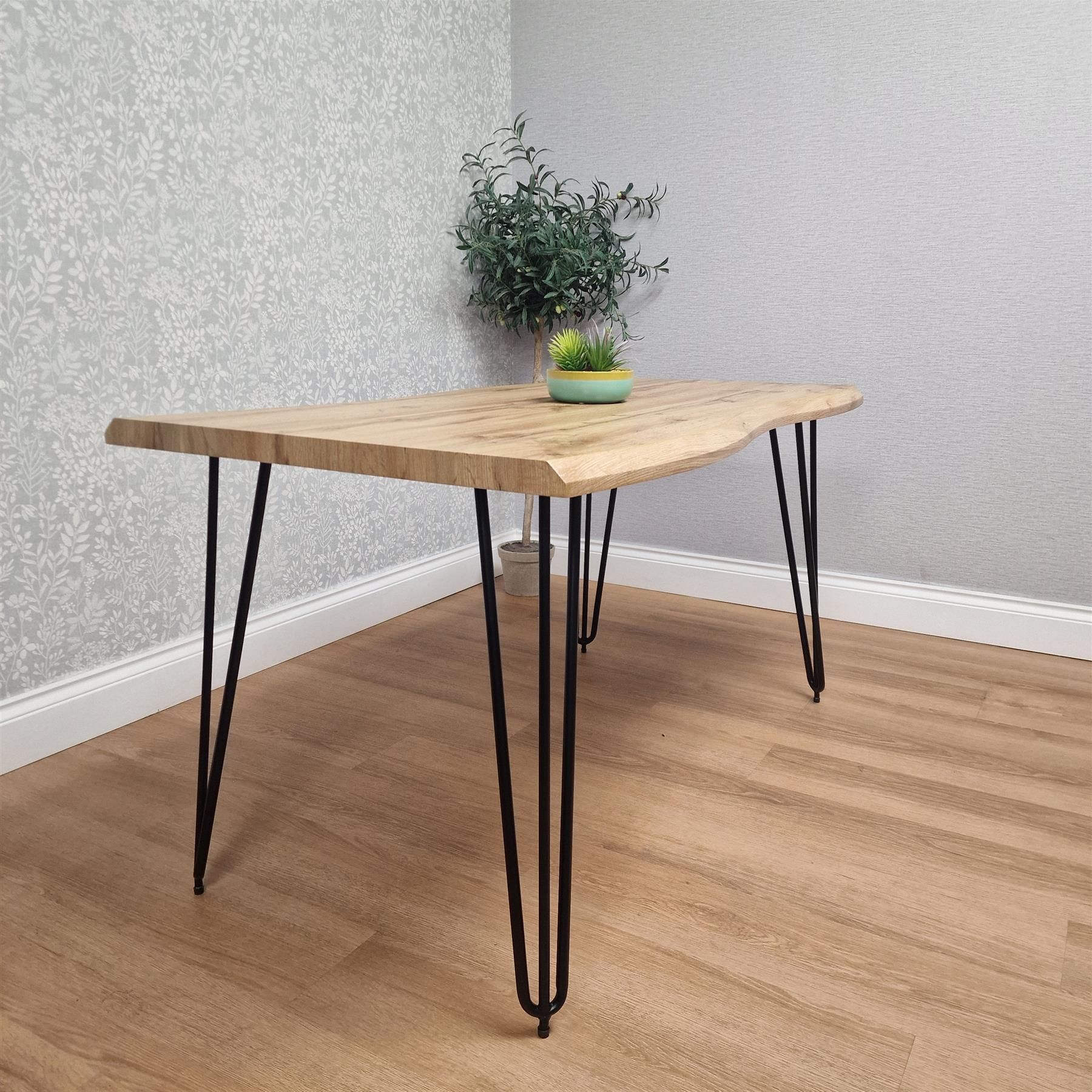 KOSY KOALA Wooden Dining Table With Metal Hairpin Legs for Dining Room, Work, or Study (Length 140cm)