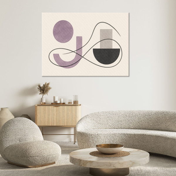 Feeby Obraz do salonu sypialni, Geometryczne Kształty Fiolet 60x40