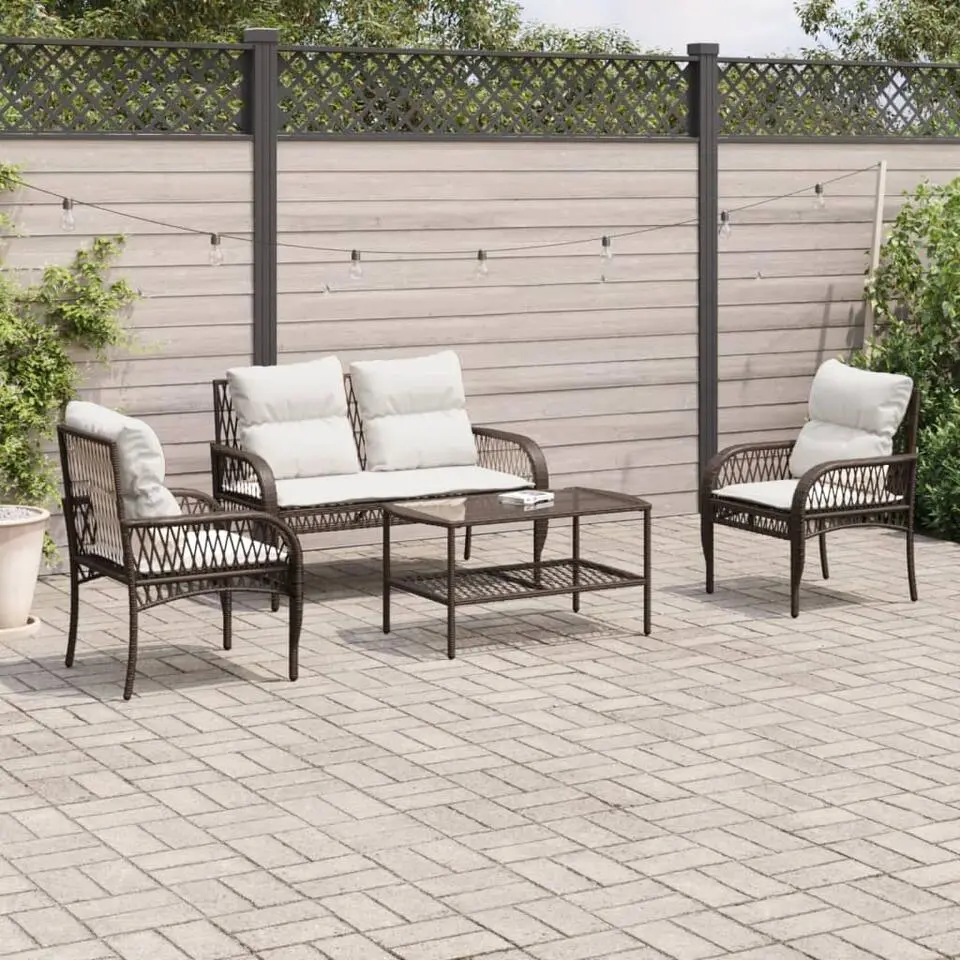 vidaXL - Loungeset - Bruin - Poly rattan