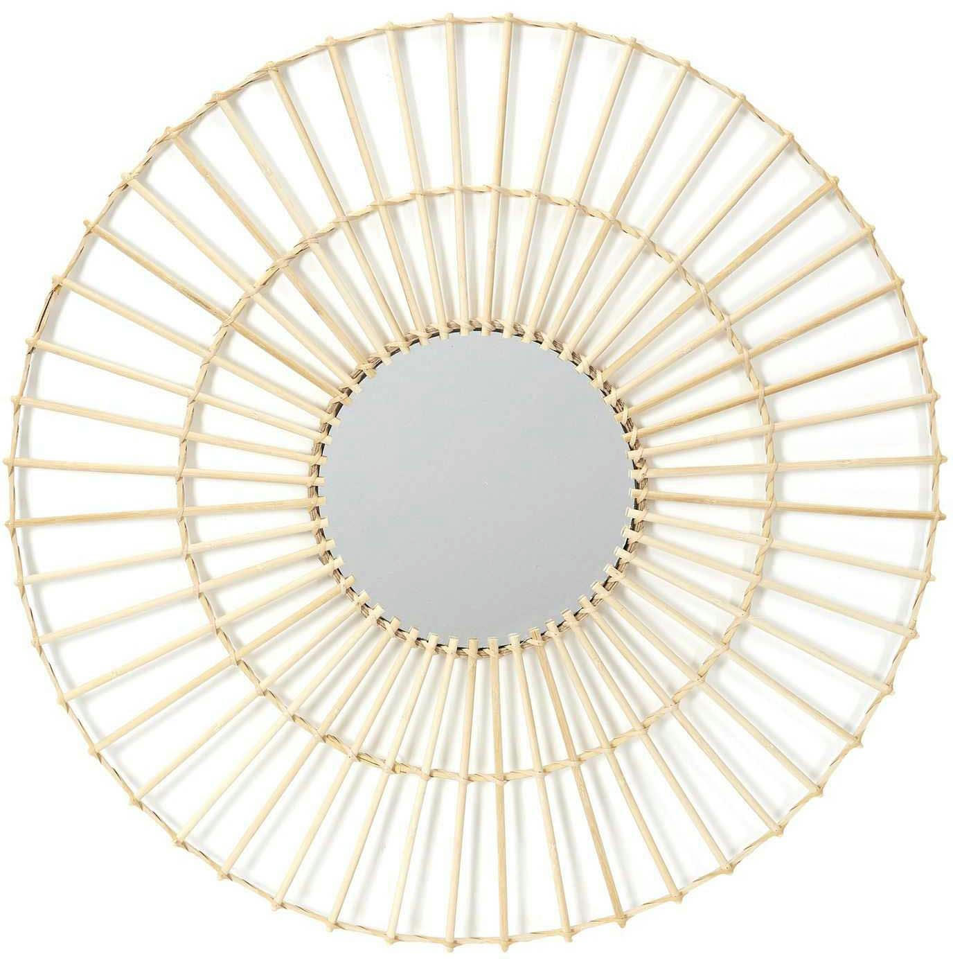 - Miroir rond en rotin 75 cm sun