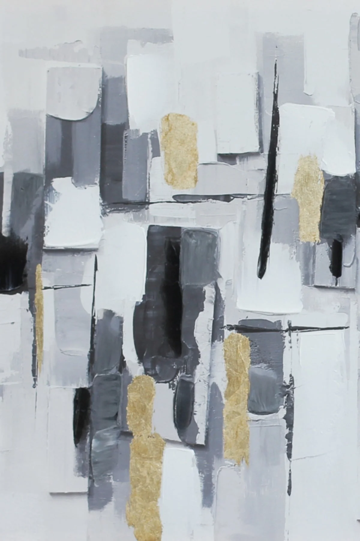 Grey & Gold Abstract Slate Canvas Wall Art