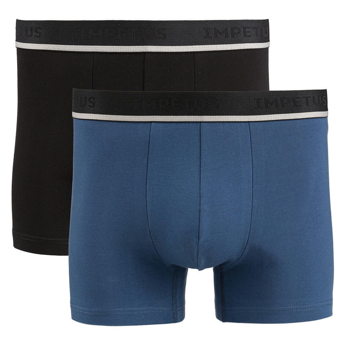 Lot de 2 boxers unis coton stretch