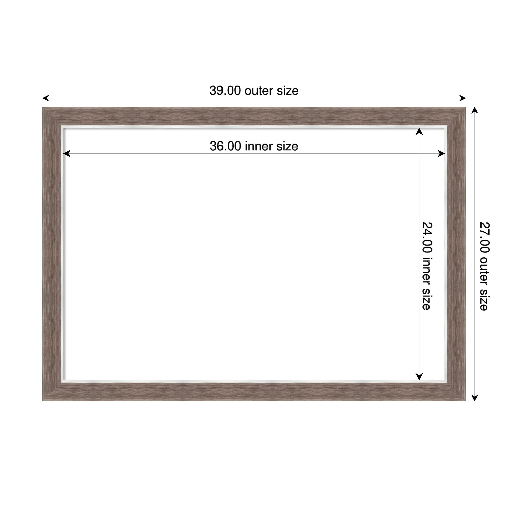 Amanti Art Noble Mocha Framed Dry Erase Magnetic Board