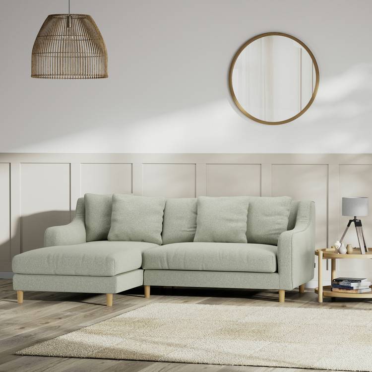 Habitat Swift Left Hand Corner Sofa - Sage Green - Ash Leg