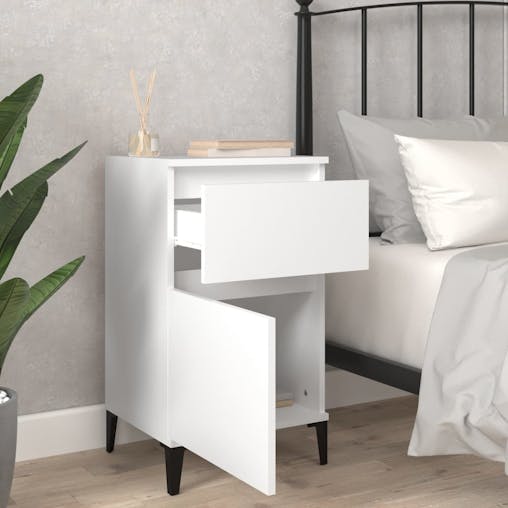 NNEVL Bedside Cabinets 2 pcs White 40x35x70 cm