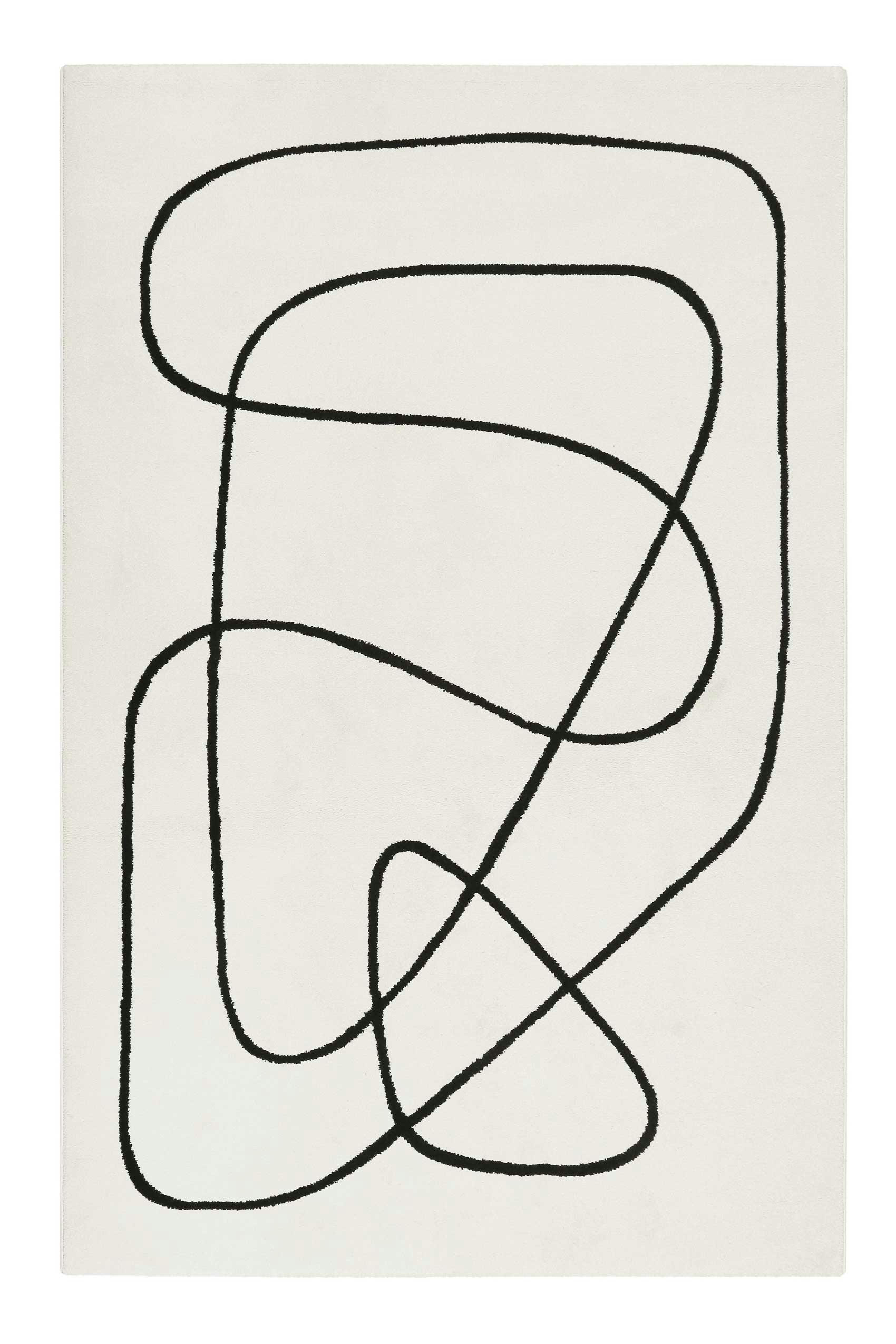 ARTIST - Tapis graphique design abstrait fond blanc 160x225