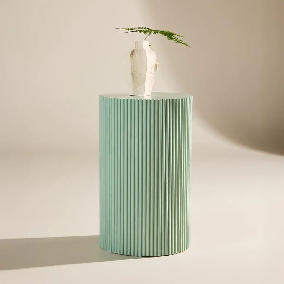 Nest living Asa Houten Bijzettafel Lichtgroen - &Oslash; 31 cm