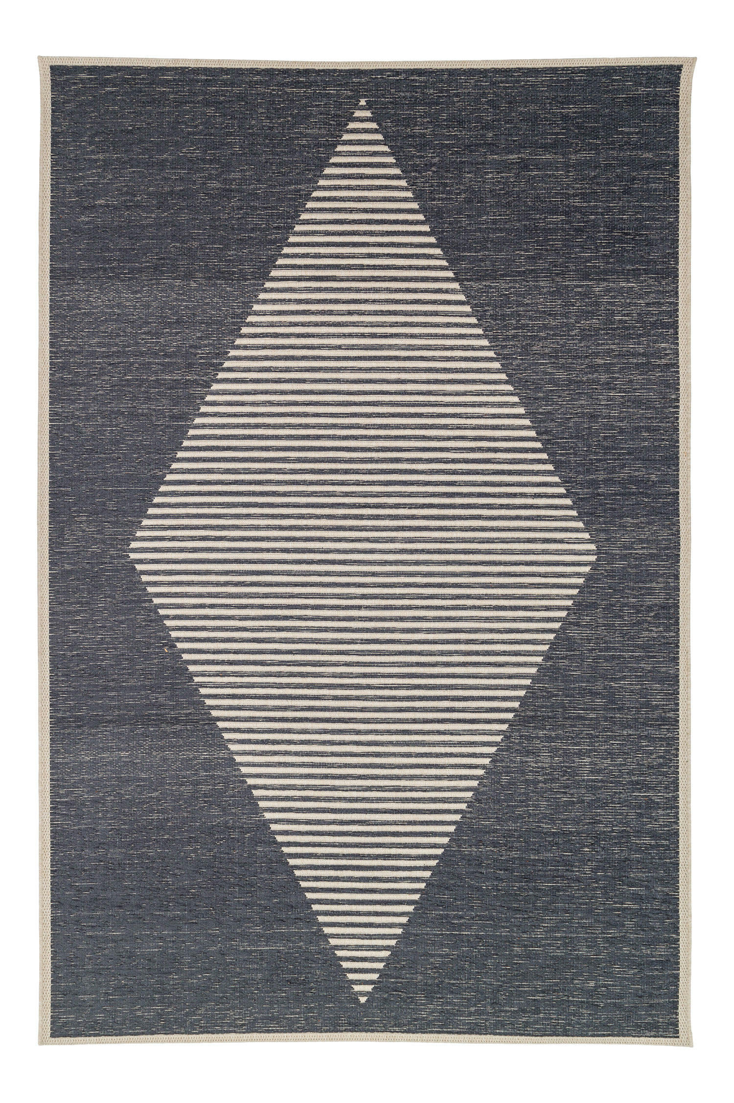 DIATONIQUE - Tapis intérieur et extérieur style scandinave bleu nuit 153x230