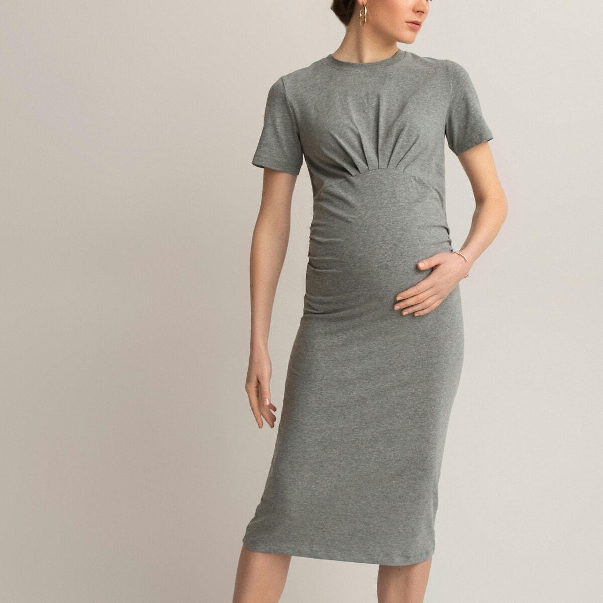 Robe de grossesse droite, manches courtes