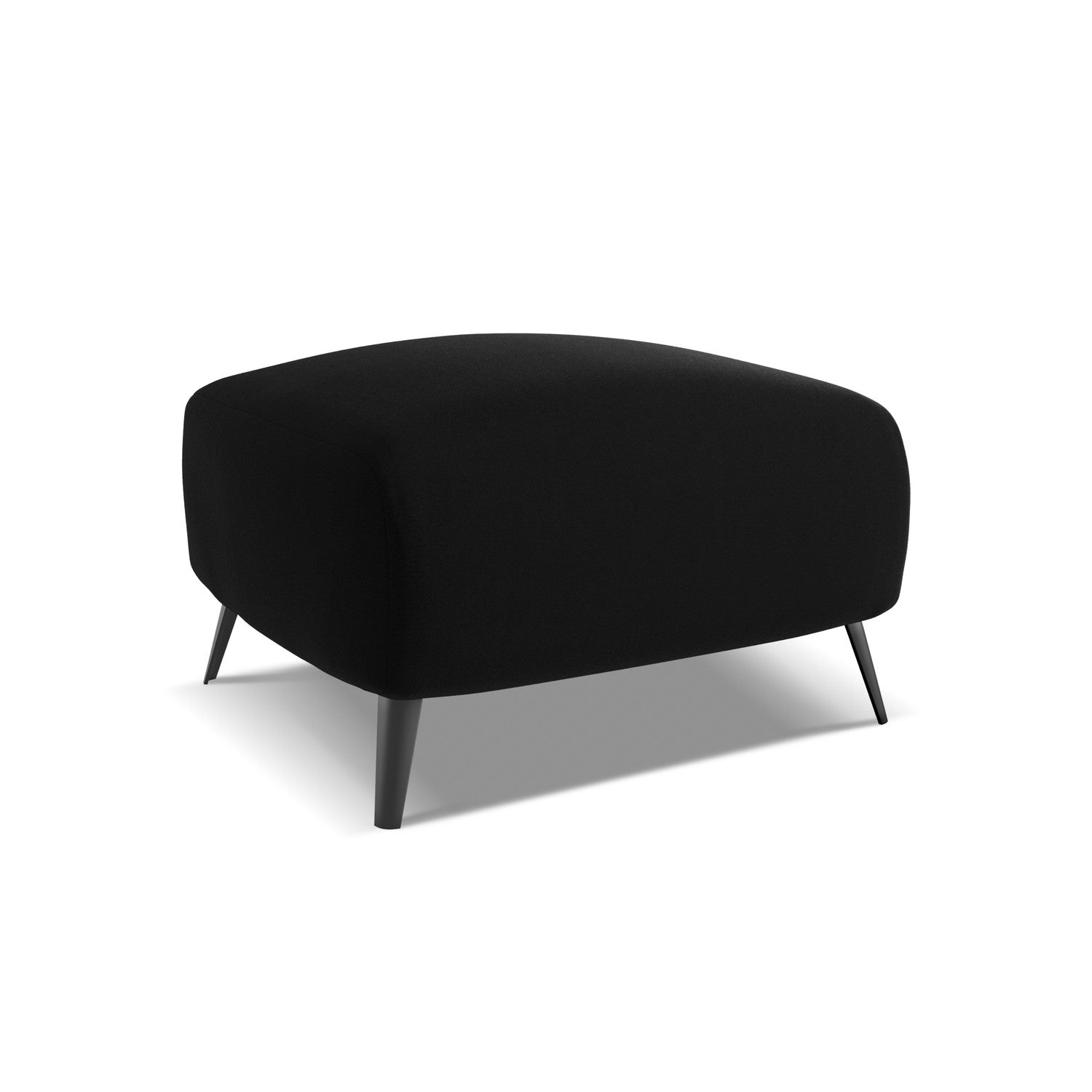 LaMiaSofa Poef Genova - velours - zwart - 65x65x44