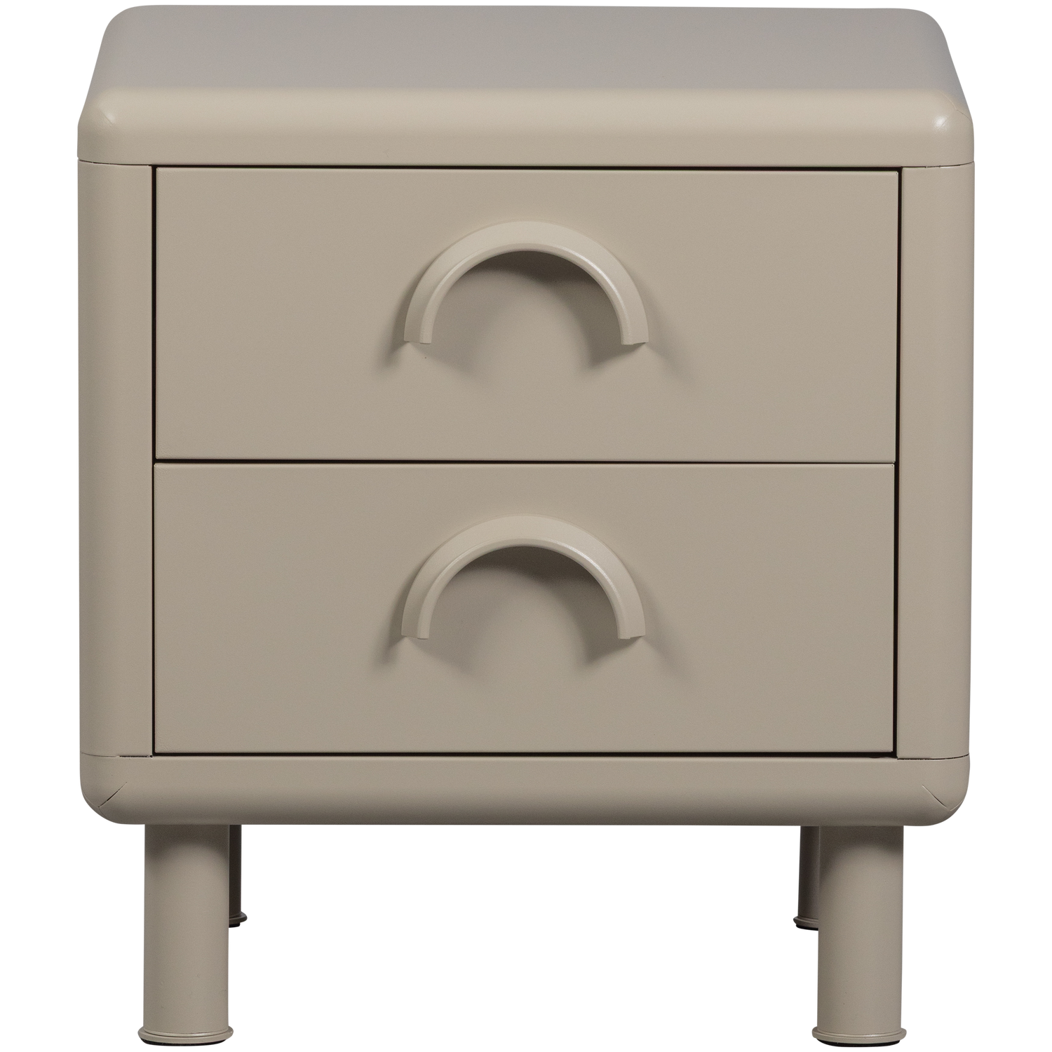WOOOD Ladekast met 2 lades Rune - Metaal - Honinggeel - 45x42x42