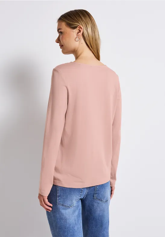 Langarmshirt in Unifarbe