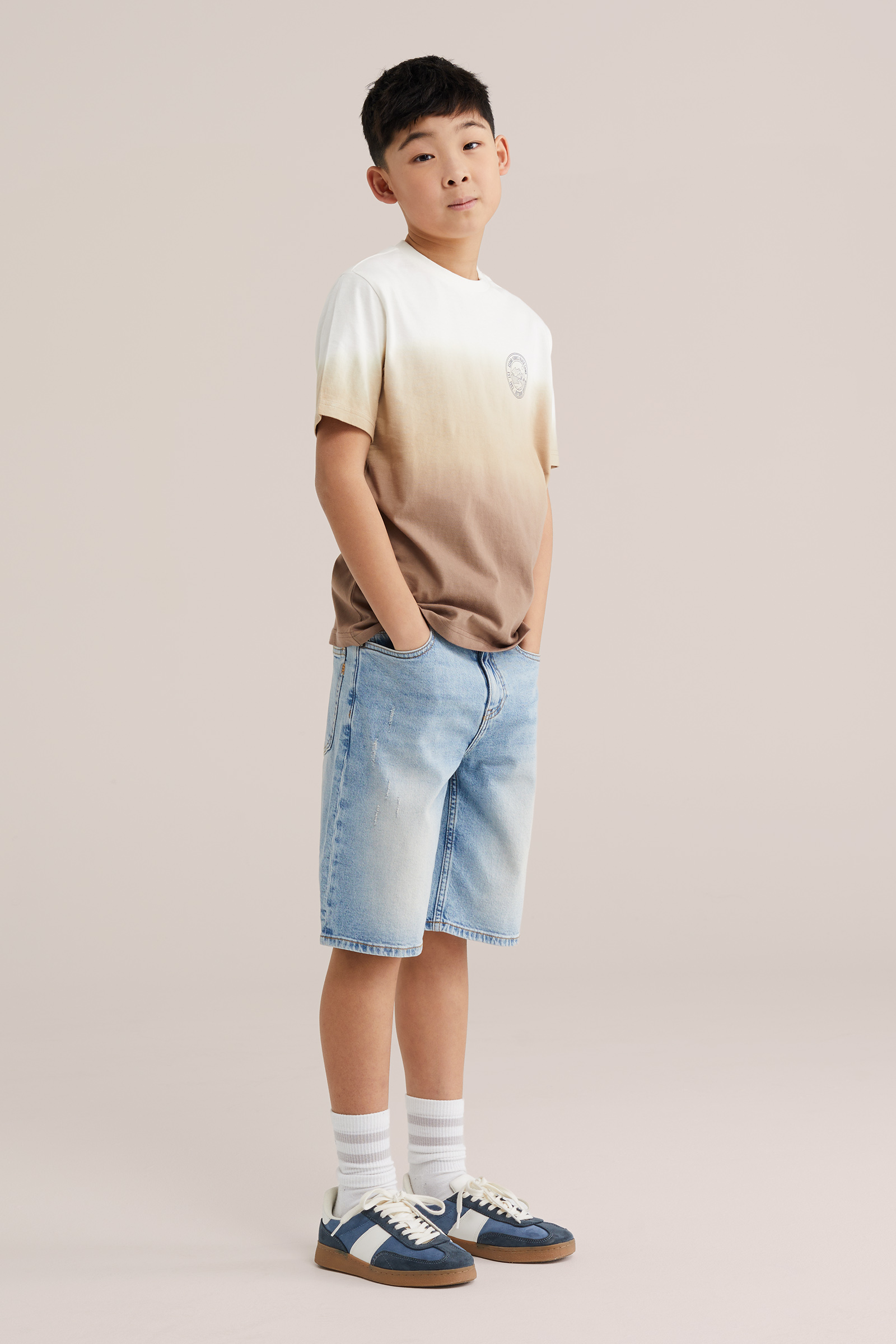 Jongens T-shirt met dip-dye