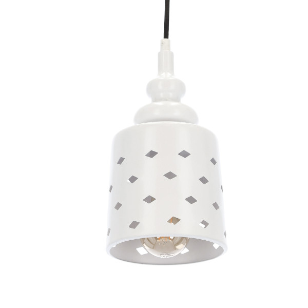 Lampa wisząca biała HAMP 1xE27x60W wym: 125x14x14 cm Candellux