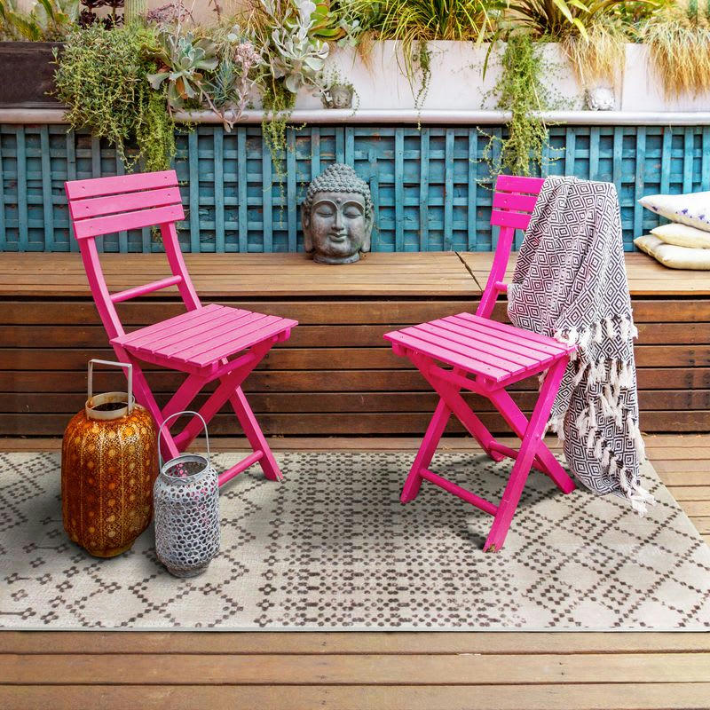 BROCANTE - Tapis pour intérieur-extérieur motif berbère sable 80x200