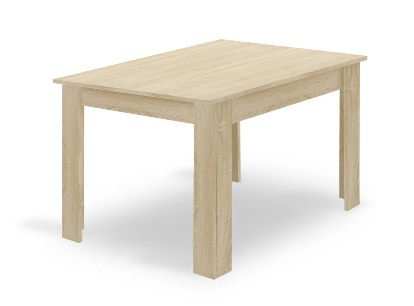 Zestaw stół 120x80 cm dąb sonoma   4 krzesła szare nogi naturalne