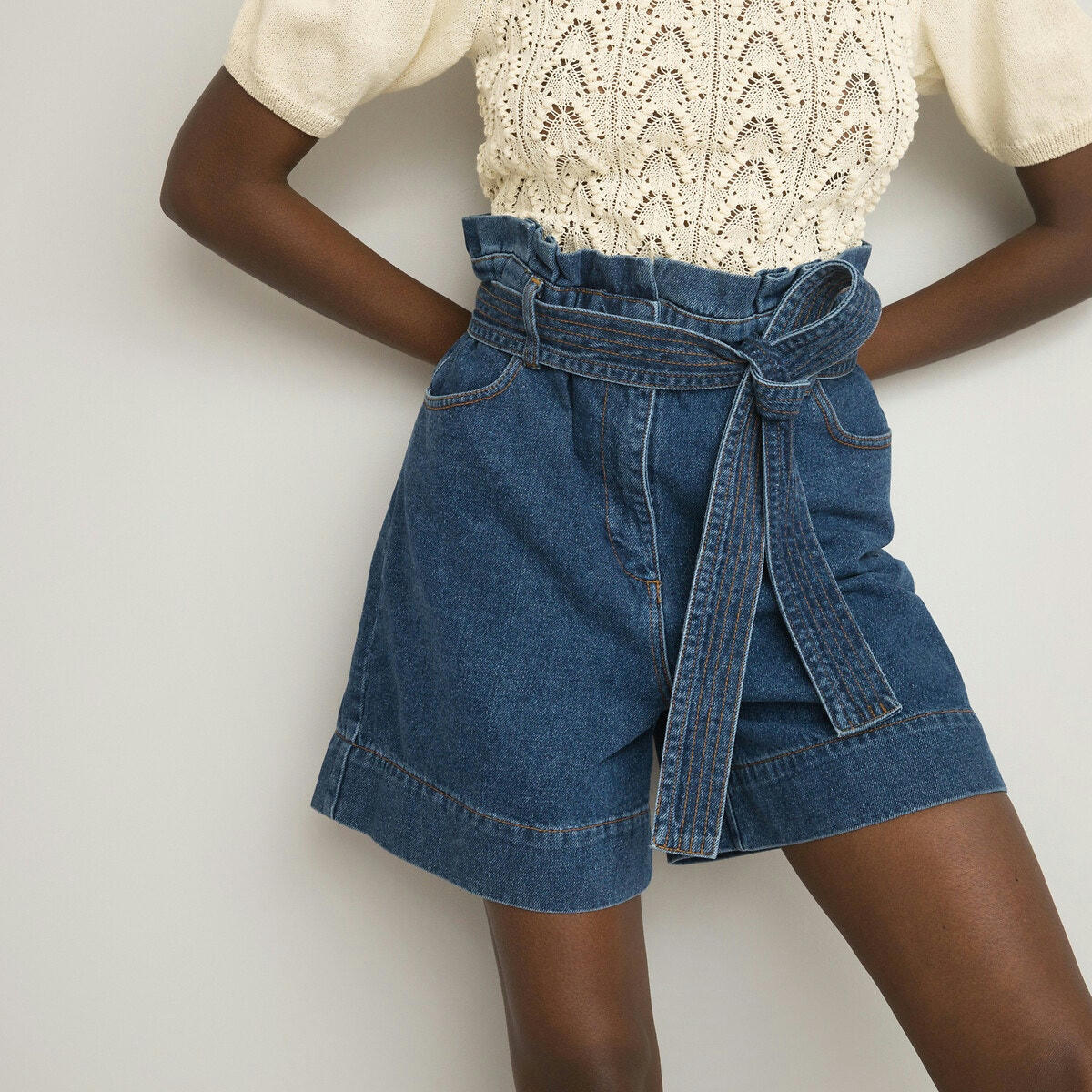Short paperbag en denim