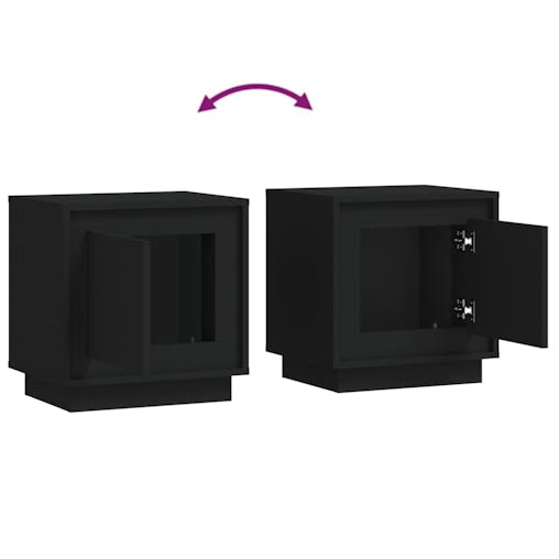 NNEVL Bedside Cabinets 2 pcs Black 44x35x45 cm Engineered Wood