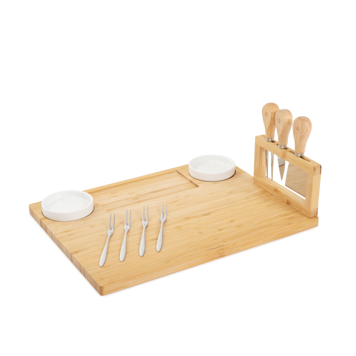 Deska RUMI do serwowania z miseczkami i widelczykami 37x28 cm
