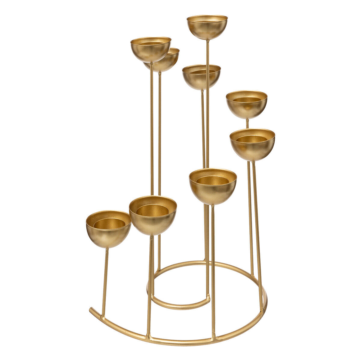 Castiçal espiral dourado em metal