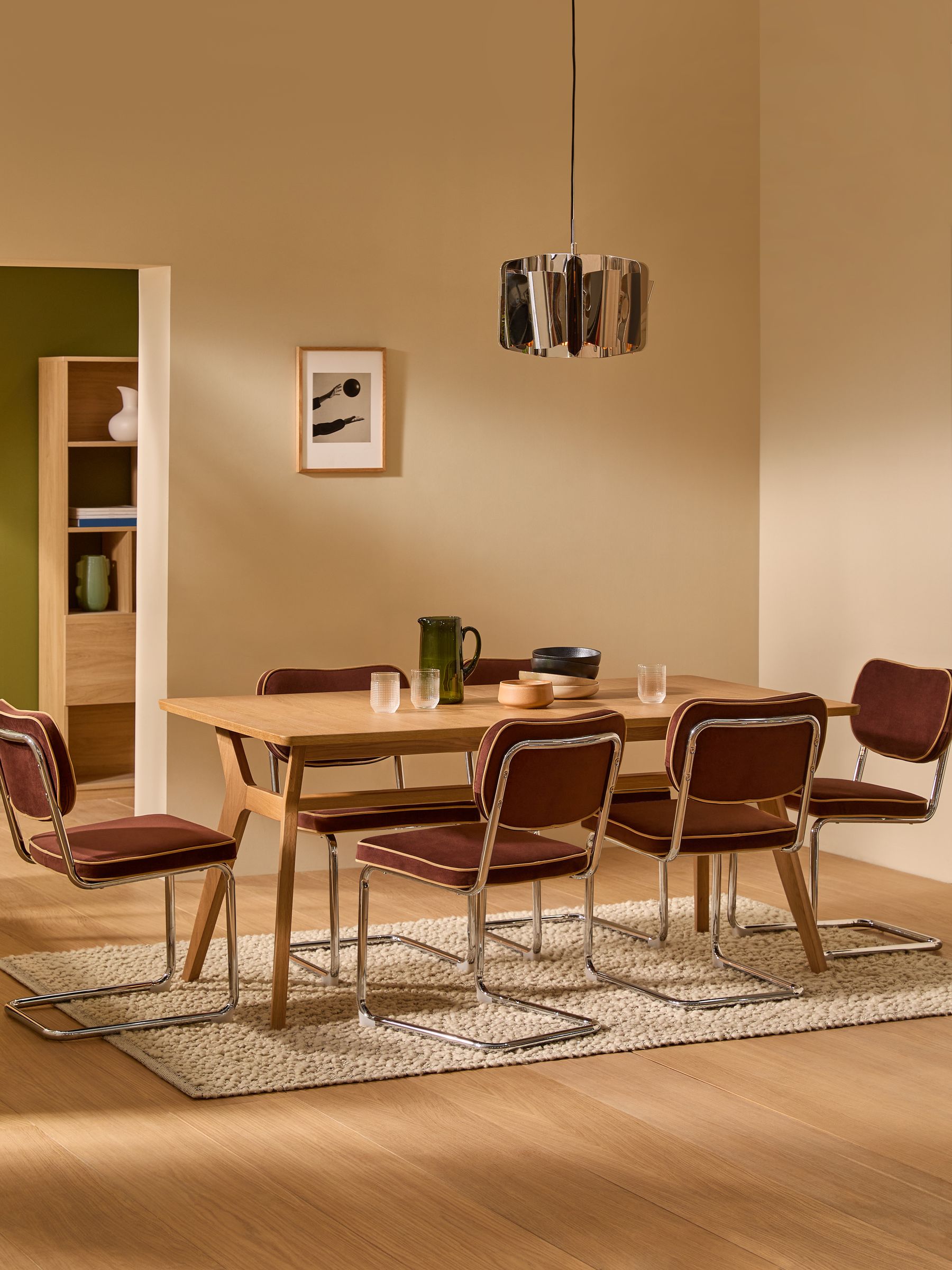 Jenson Extendable 6 to 8 Seater Rectangle Dining Table in Oak