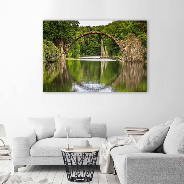 Feeby Obraz na płótnie Most łukowy nad jeziorem 60x40