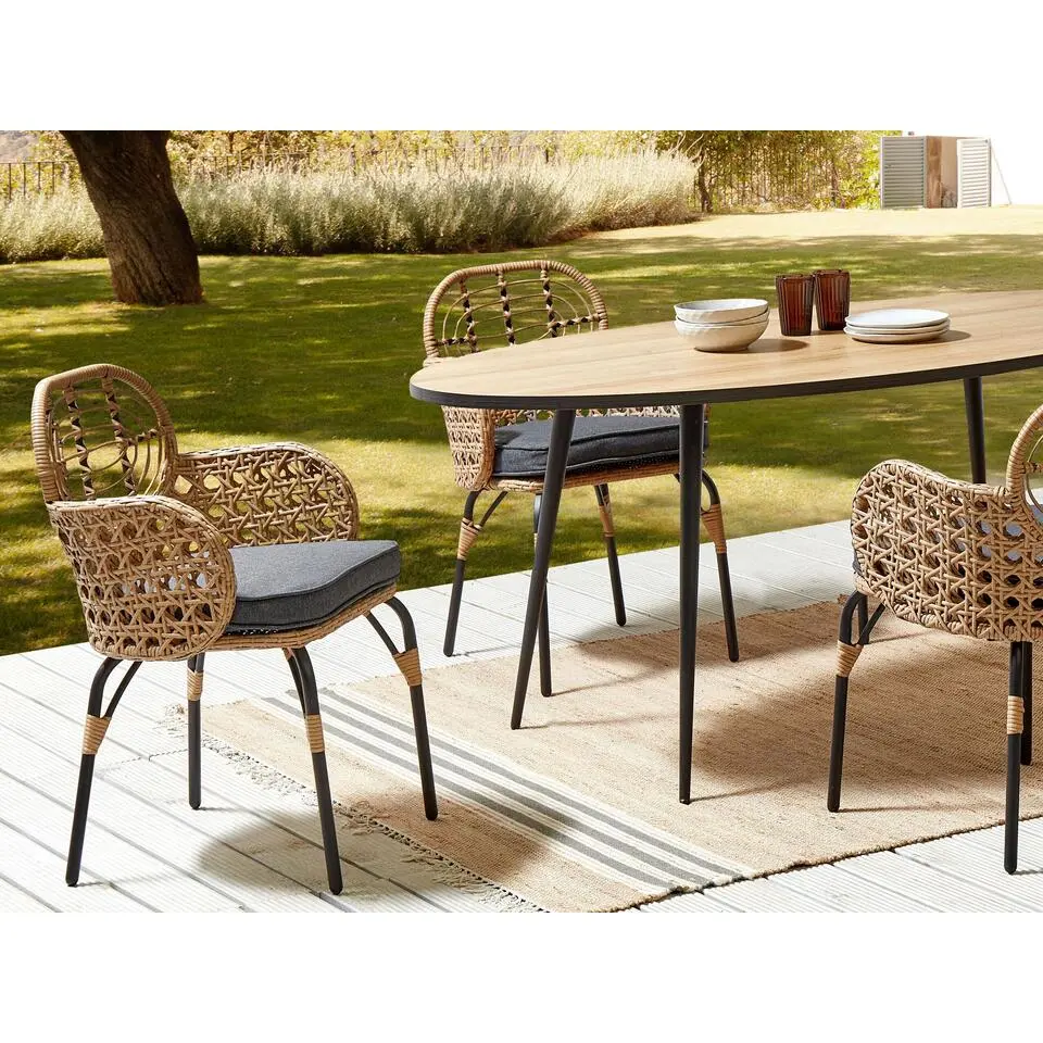 PRATELLO - Tuinstoel set van 2 - Naturel - Rotan