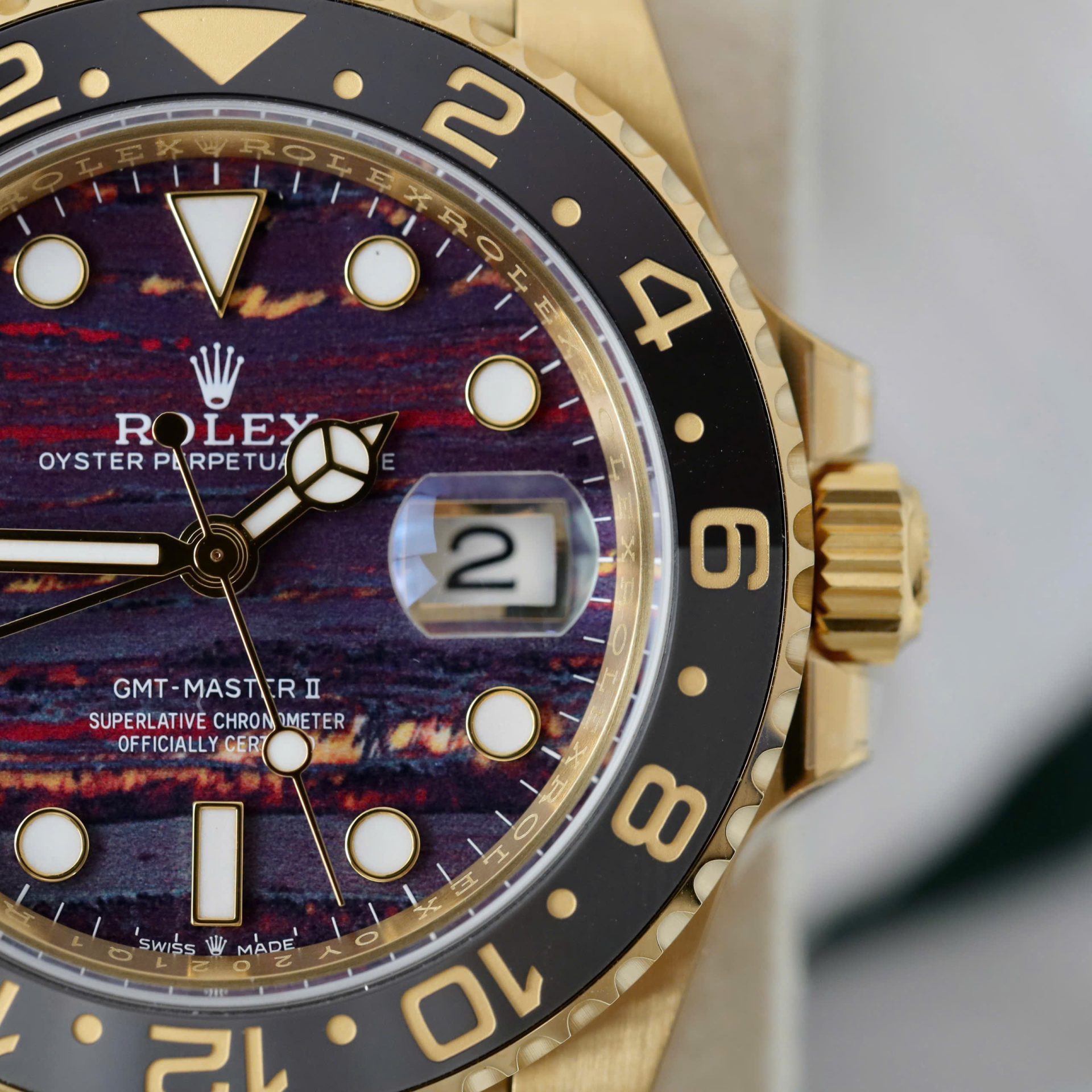 Rolex GMT-Master II 126718GRNR YG Plated Tiger Iron Dial 40mm Jub Super Clone