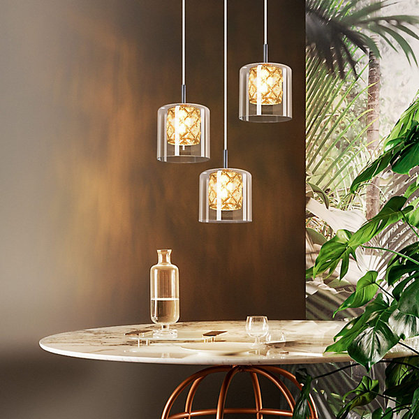 NETTLIFE Lampe Suspendue Pour Salle à Manger En Verre G9 Cristal Moderne à Hauteur Réglable