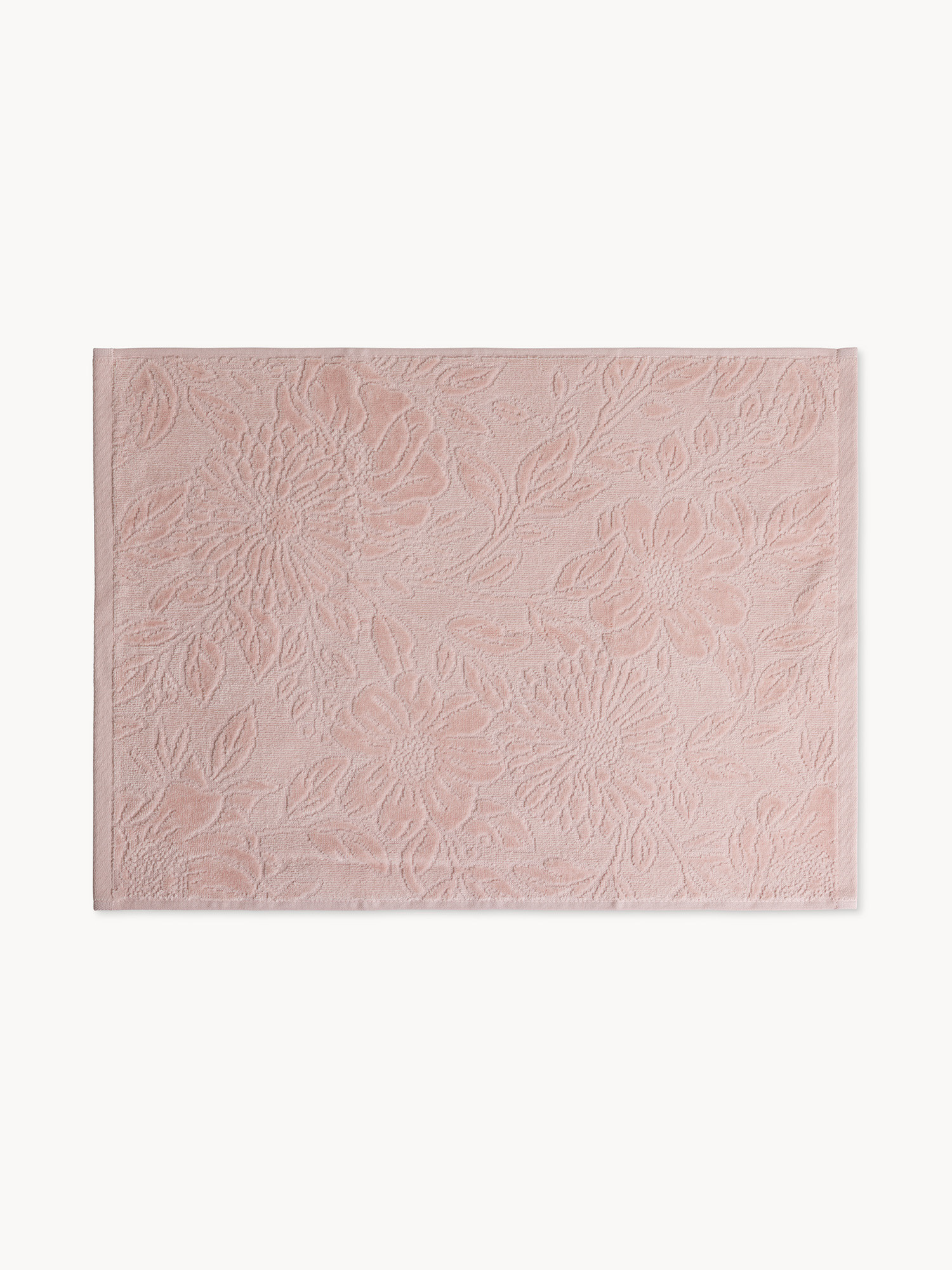 Asciugamano in velour di cotone lavorazione floreale