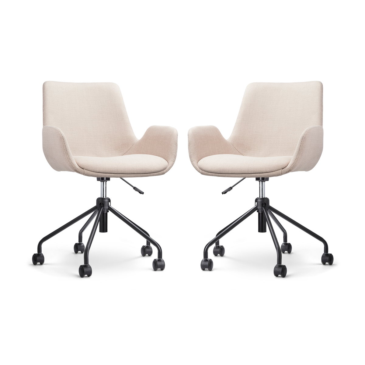 Nolon Nout-Eef Bureaustoelen Set van 2 - Beige - Zwart