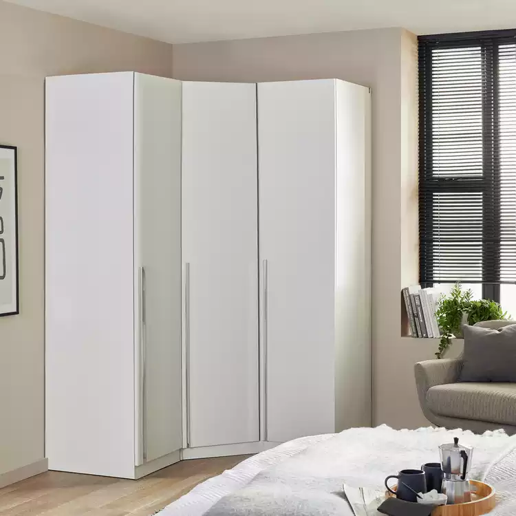 Habitat Munich Corner 3 Door Wardrobe - White