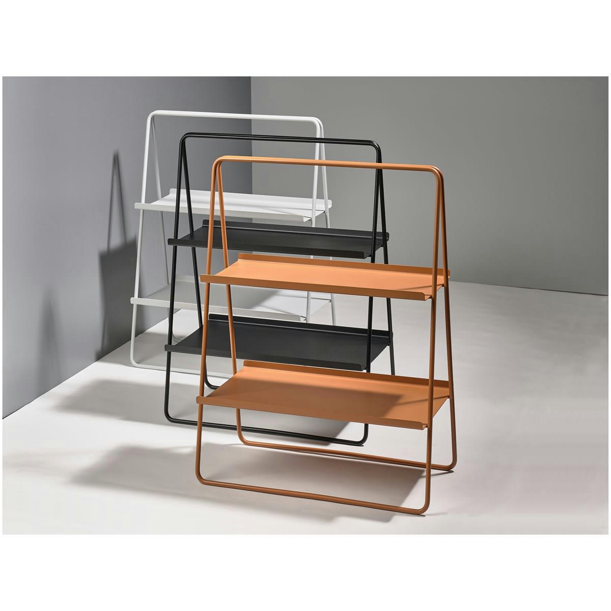 A-TABLE - Etagère 2 plateaux en acier gris clair