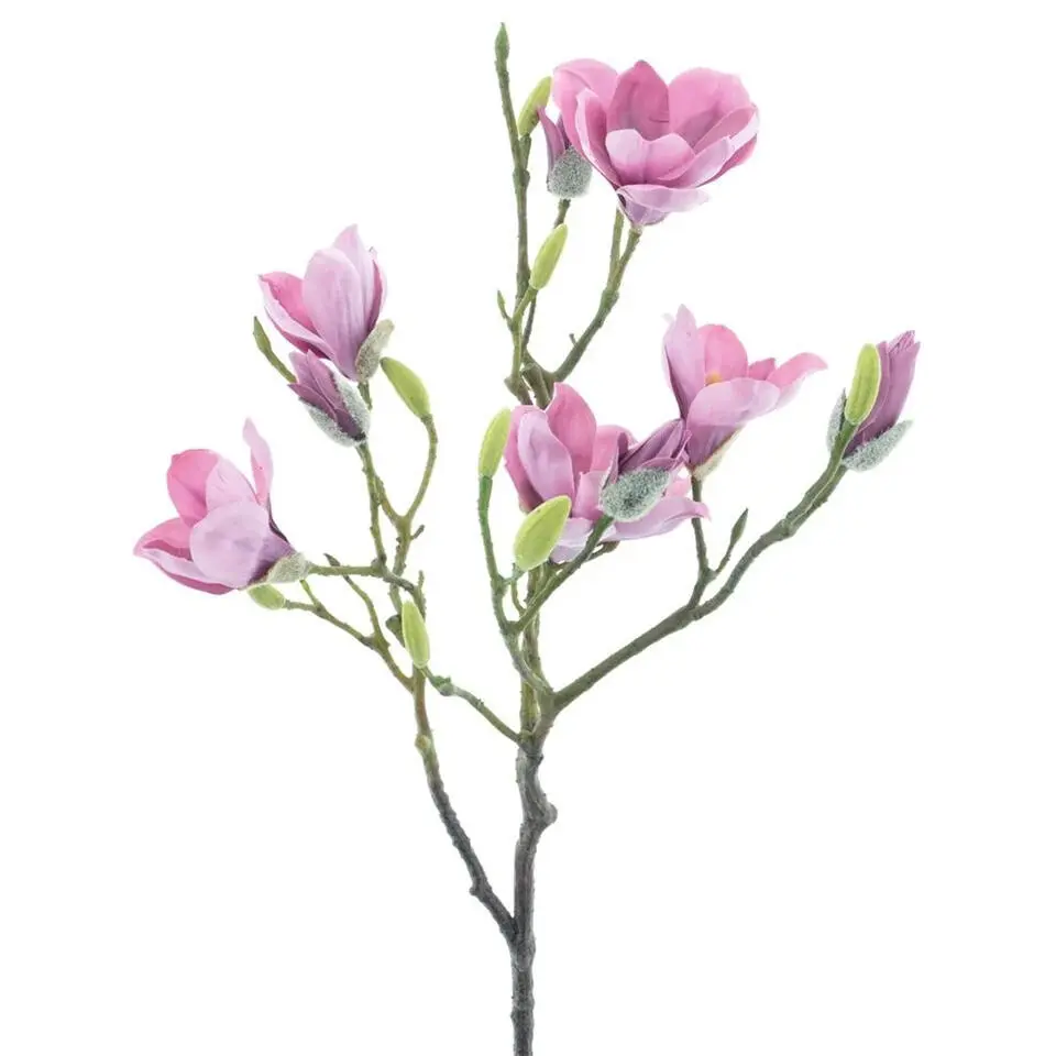 Bellatio Design Kunstbloem Magnolia tak Naomi - 92 cm - paars
