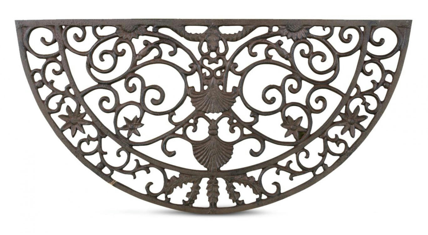 - Paillasson Demi Lune Fonte Marron 73.5cm