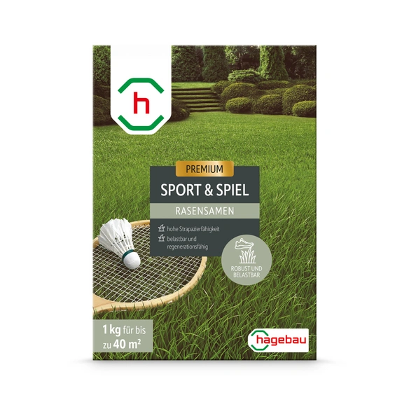 Rasen, Rasensamen Sport- und Spielrasen 1,0Kg Karton für 40 m2