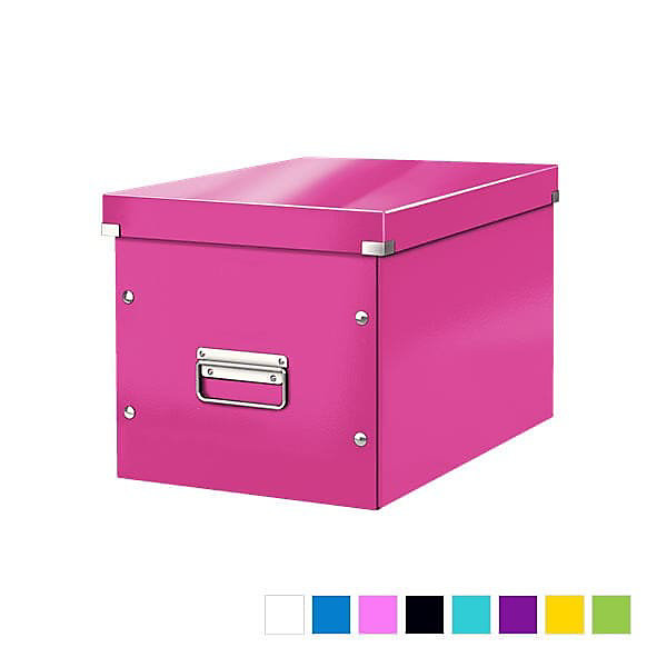 Cube de rangement en Carton avec couvercle Grand Format L - Bleu