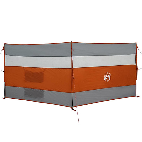 Brise vent de camping gris et orange 340x130 cm imperméable