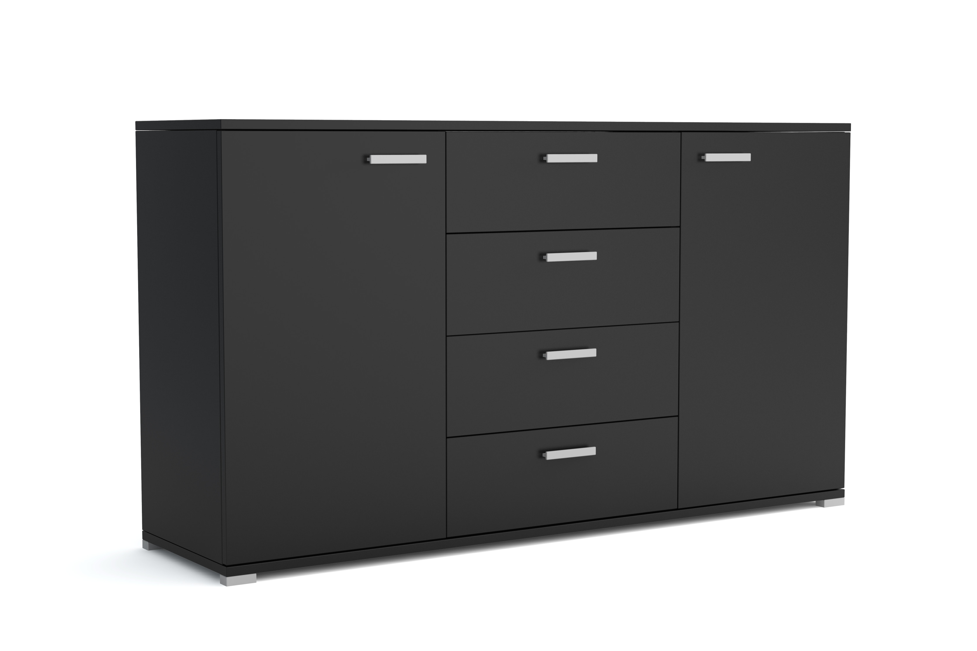 Komoda Brixton 150 cm Czarny nowoczesna