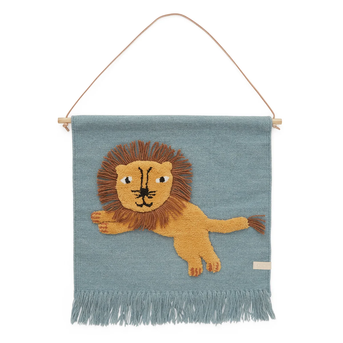 OYOY - Kinder-Wandteppich mit Tiermotiv, Löwe / tourmaline