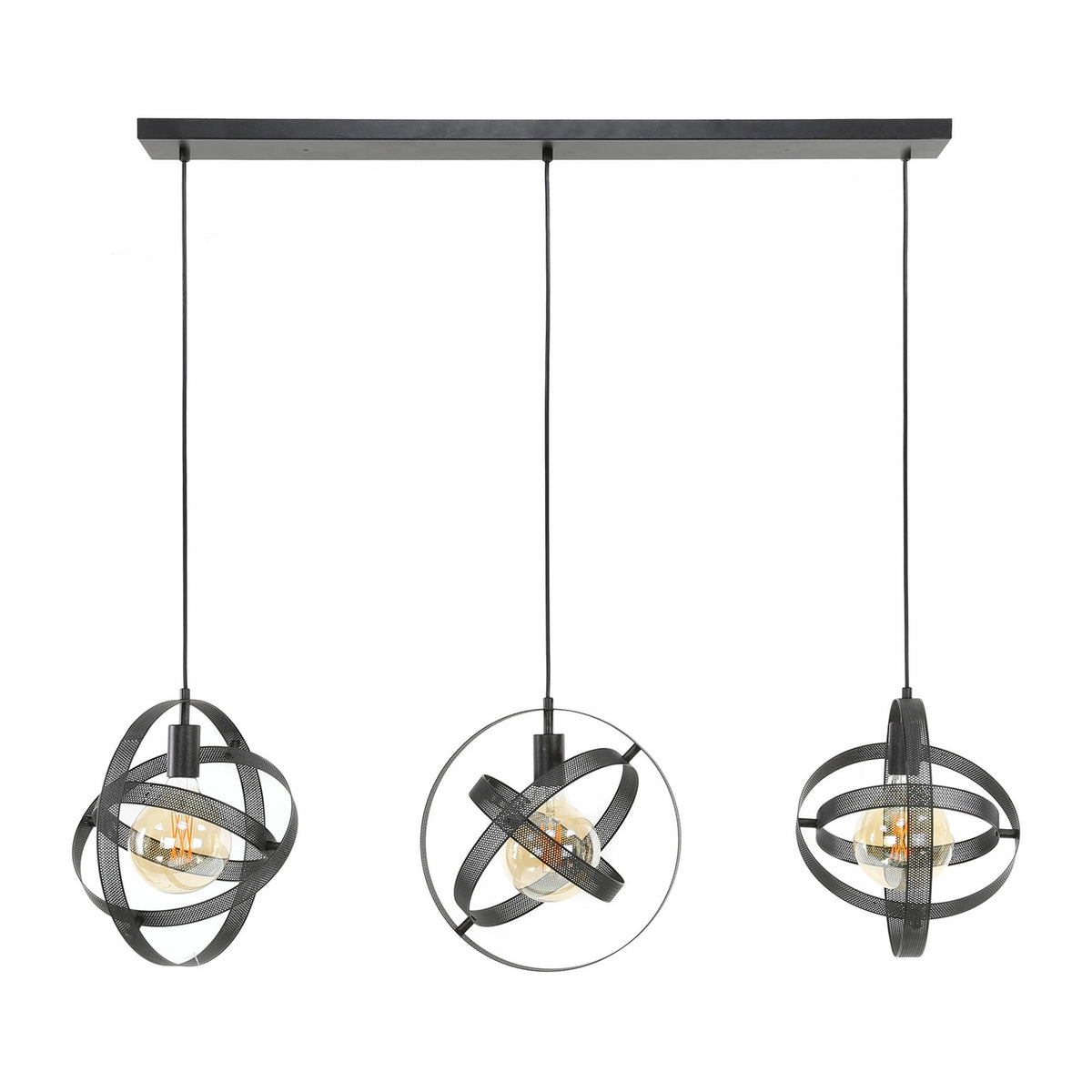 Giga Meubel Hanglamp Cosmos Mesh - Metaal - 3-Lichts - 115x33x150cm