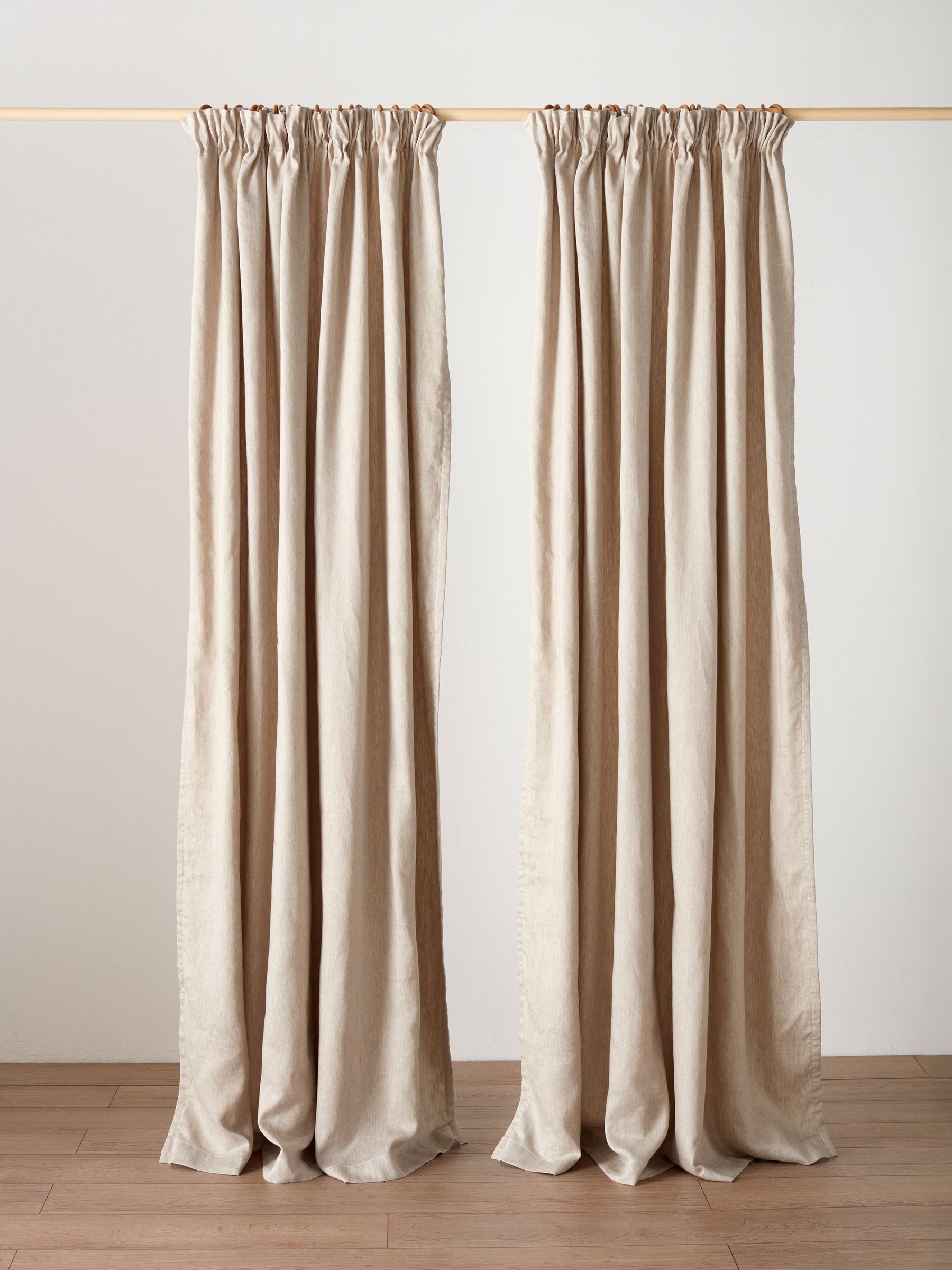 Secret Linen Store Natural Twill Cotton/Linen Blackout Pair of Curtain