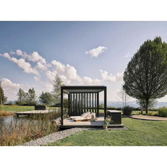 Pergola-Lamellenwand »Gr. 2,5«, BxHxT: 245,7 x 234,9 x 10,3 cm, dunkelgrau-metallic