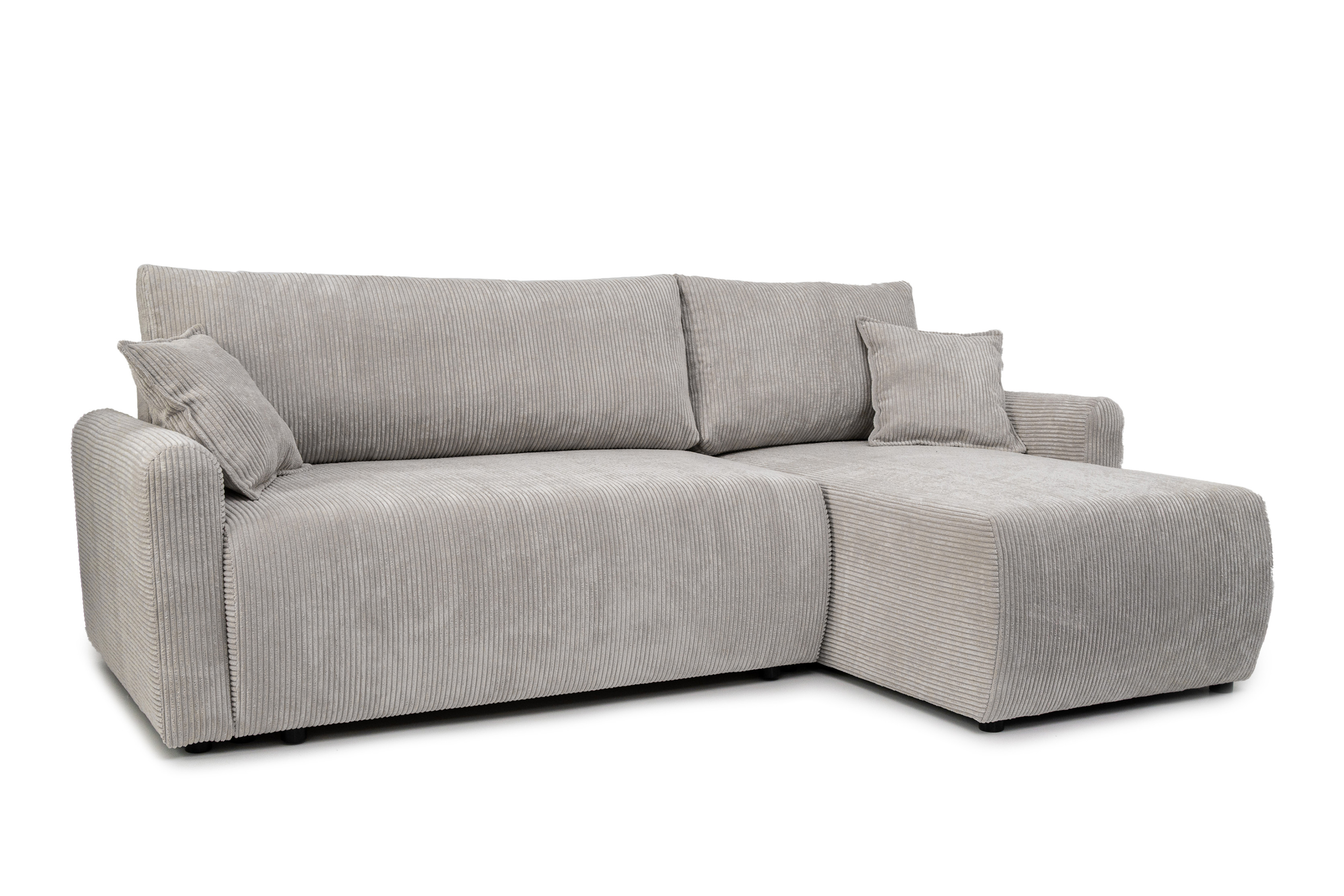 Kompaktowy narożnik Como 235x150 PRAWY szary