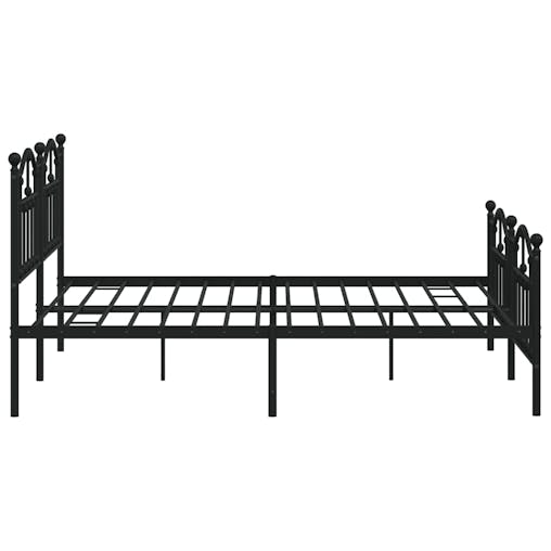 NNEVL Metal Bed Frame with Headboard and Footboard Black 183x203 cm King