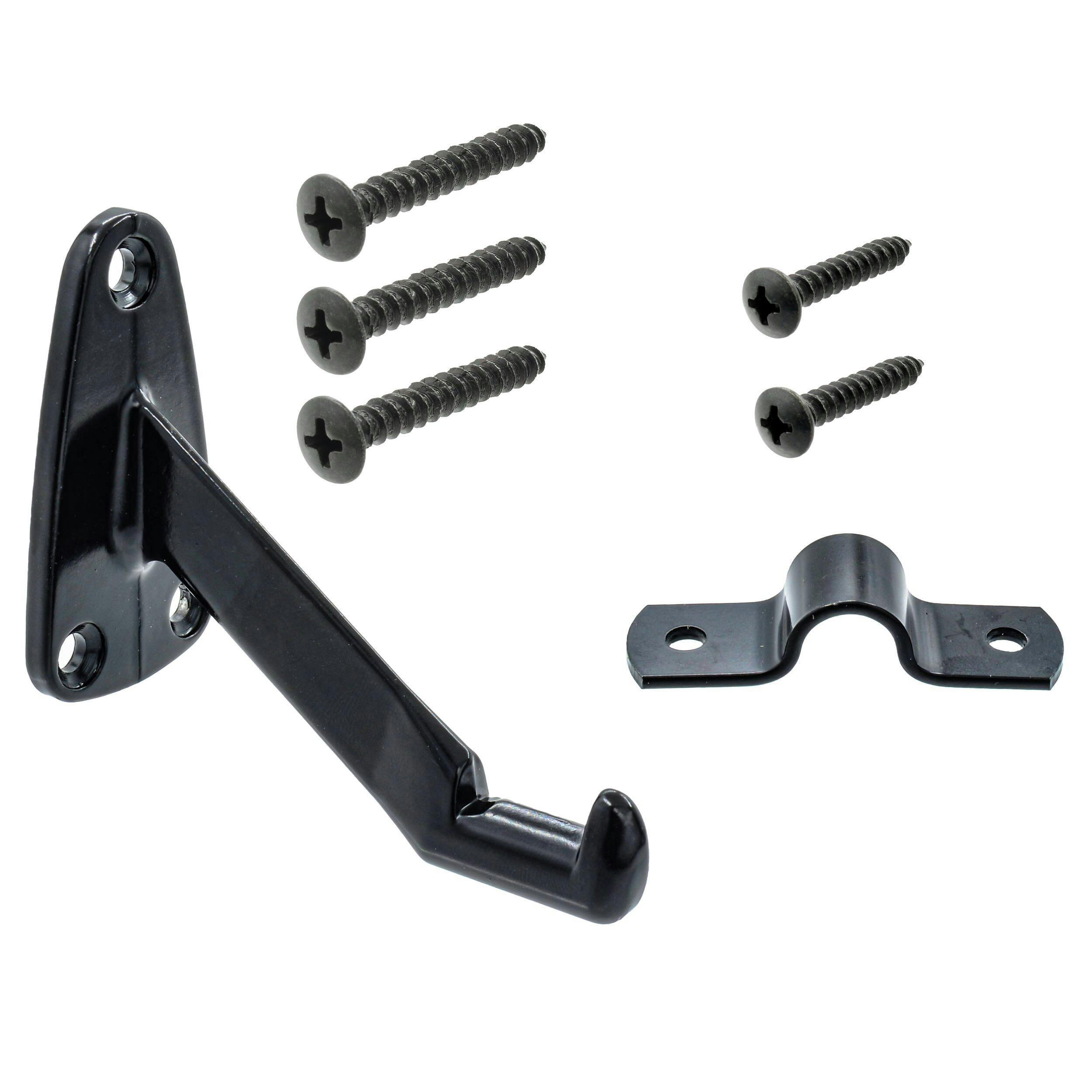 Hillman Extended Neck Handrail Bracket, Black