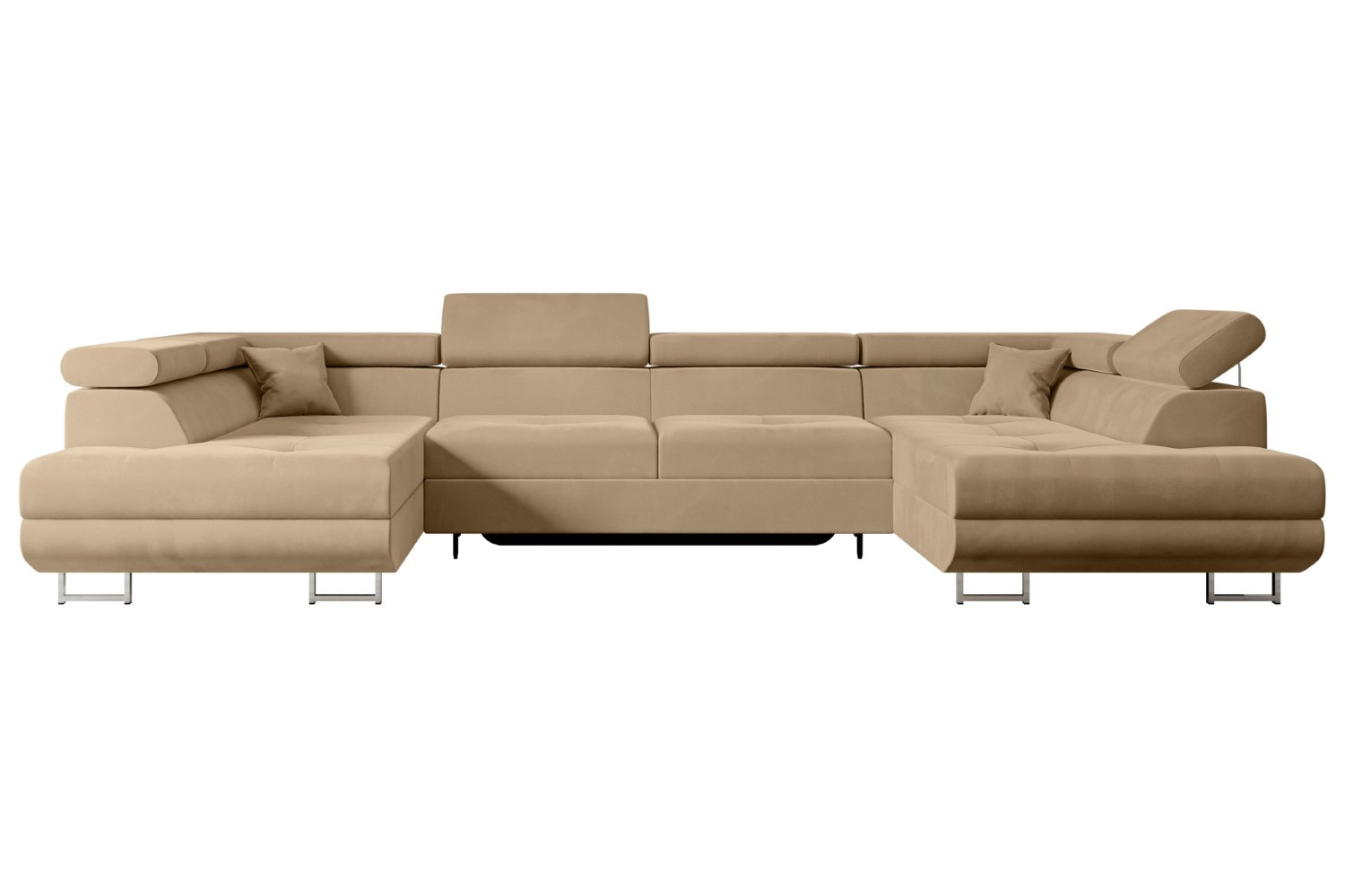 Narożnik z funkcją spania i pojemnikiem GUSA-U 342x202x107 cm Beżowy