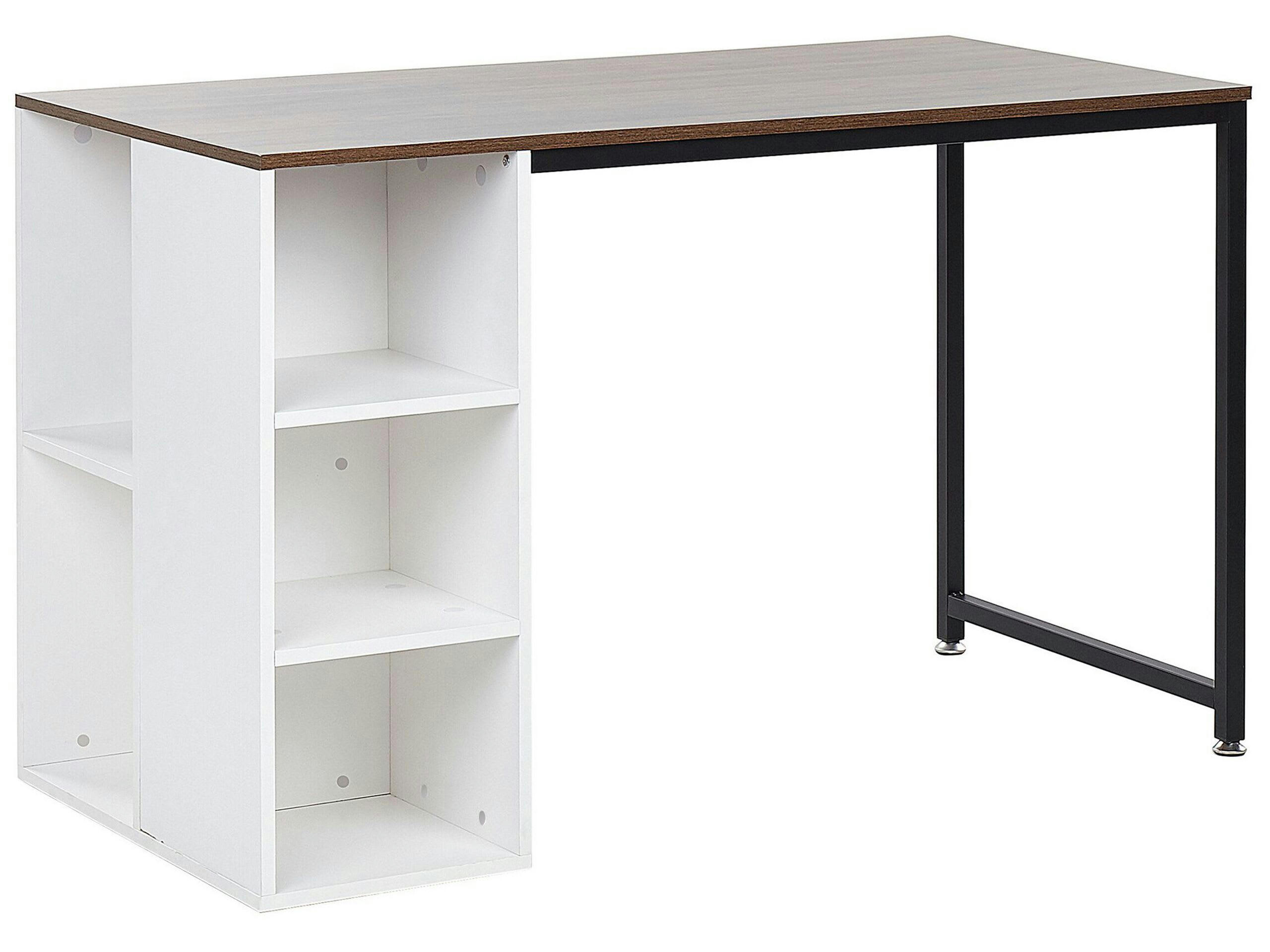 DESE - Bureau blanc effet bois foncé 120 x 60 cm