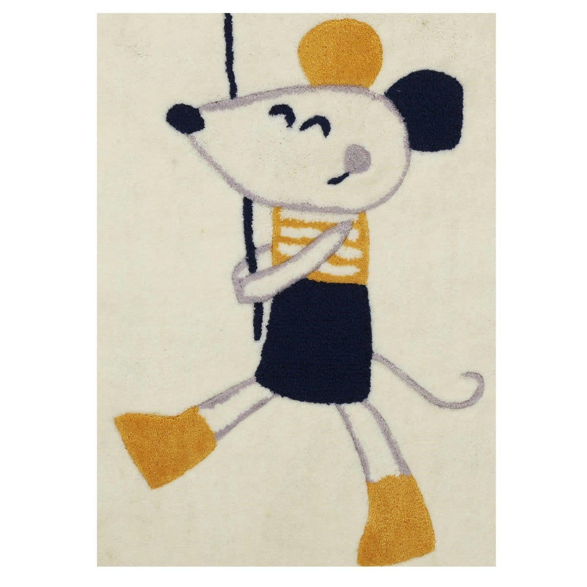 HELLO - Tapis De Chambre 90x17cm en acrylique blanc