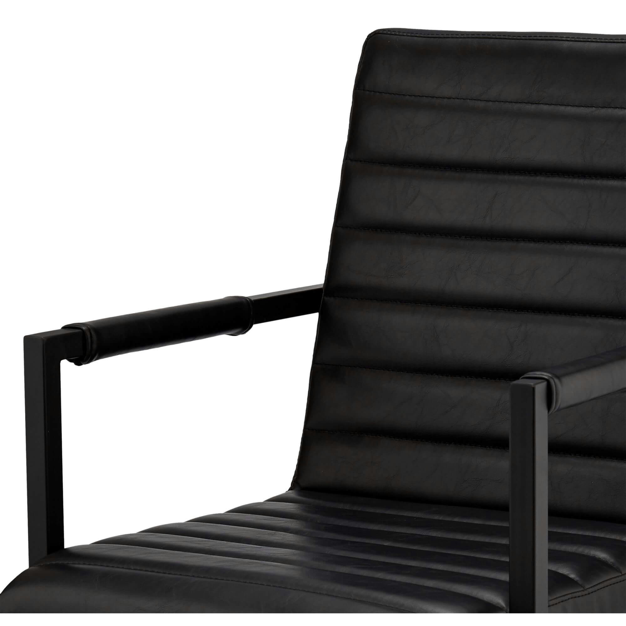 FANNY - Lot de 2 chaises avec accoudoirs en simili noir